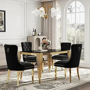 5 Piece Glass Dining Table Set for Rectangle