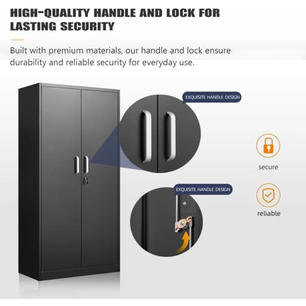 Garage Storage Cabinet with Doors and Shelves,