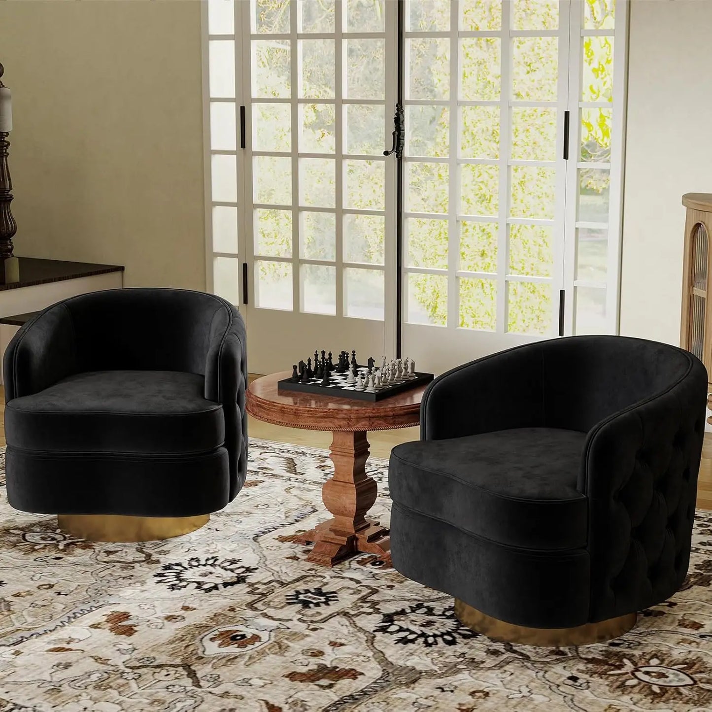 360 Degree Swivel Barrel Accent Chair