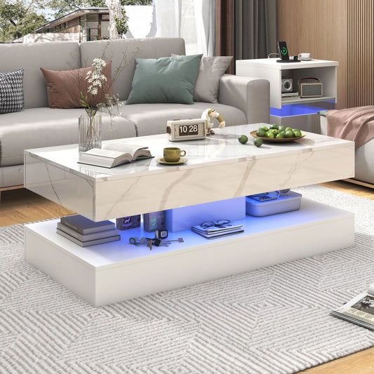 Stylish Coffee Table with LED Lights