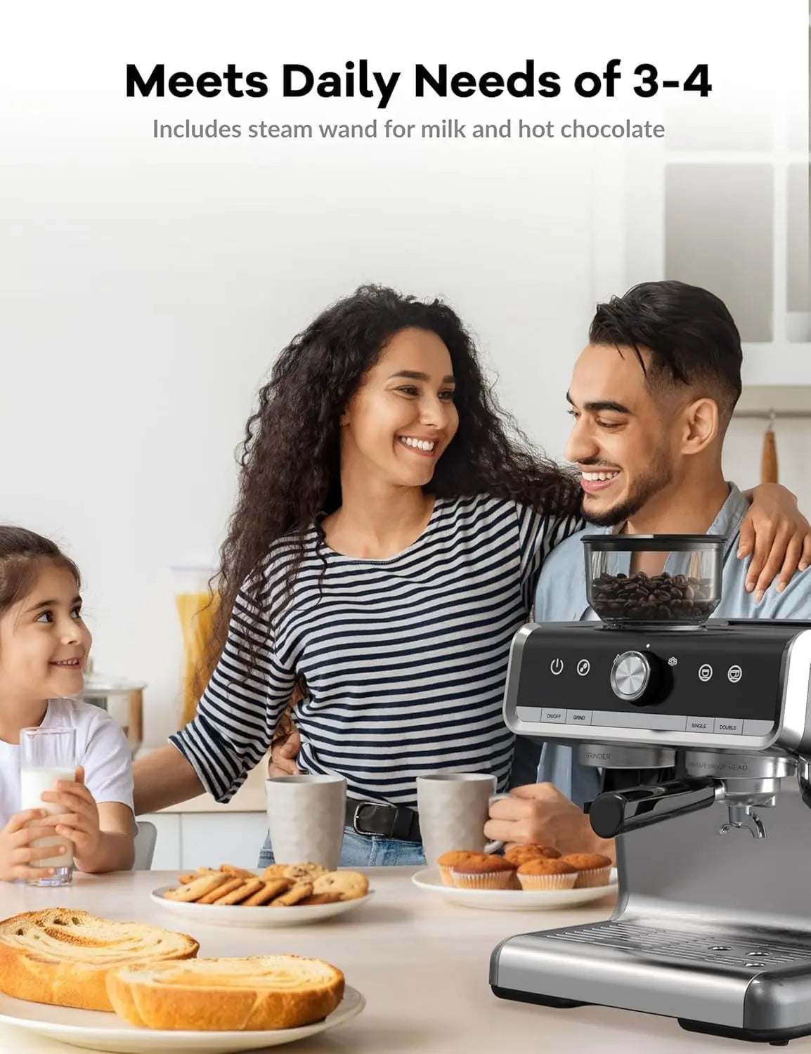 Espresso Coffee Machine  Maker with Grinder  Latte