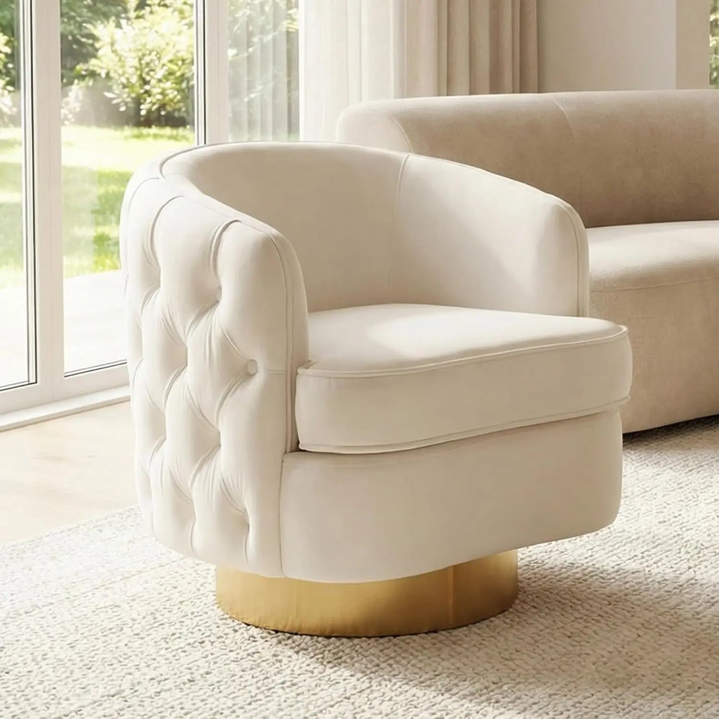 360 Degree Swivel Barrel Accent Chair