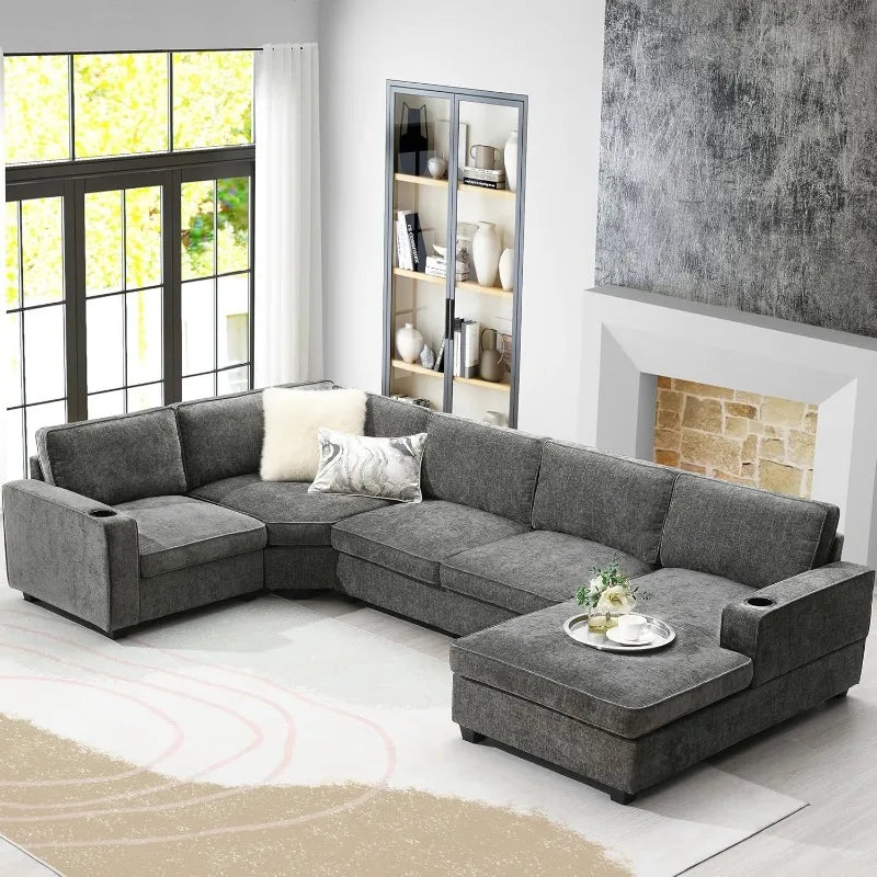 Modern U-Shaped Cloud Couch Set with Oversized