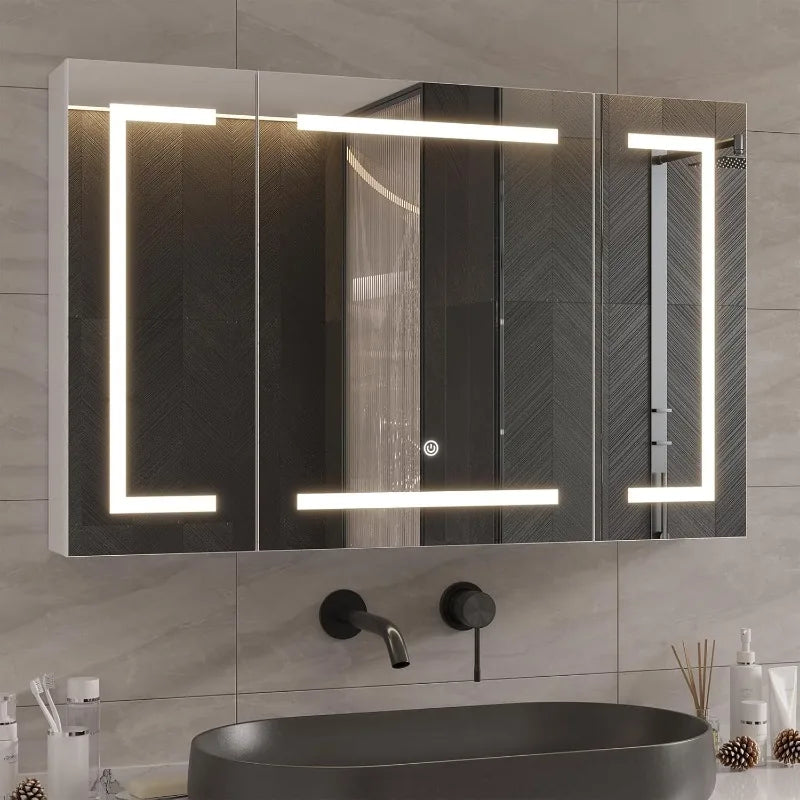 Medicine Cabinet with Mirror and LED Light,