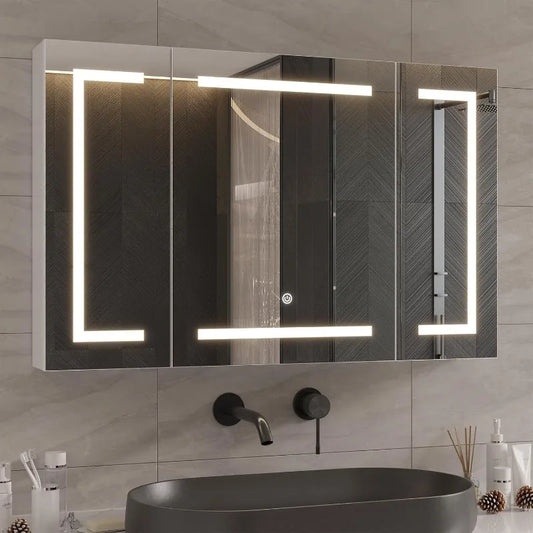 Medicine Cabinet with Mirror and LED Light,