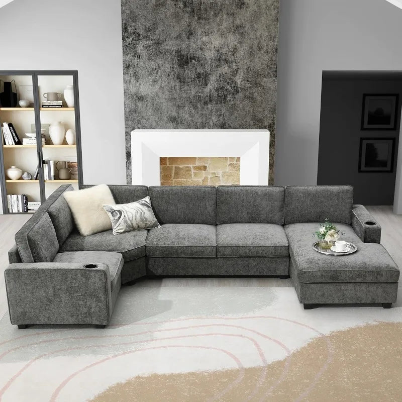 Modern U-Shaped Cloud Couch Set with Oversized