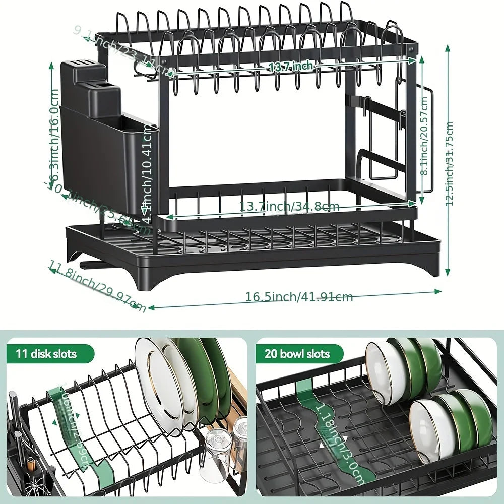 Dish Drying Rack Multifunctional Kitchen With Drainboard,