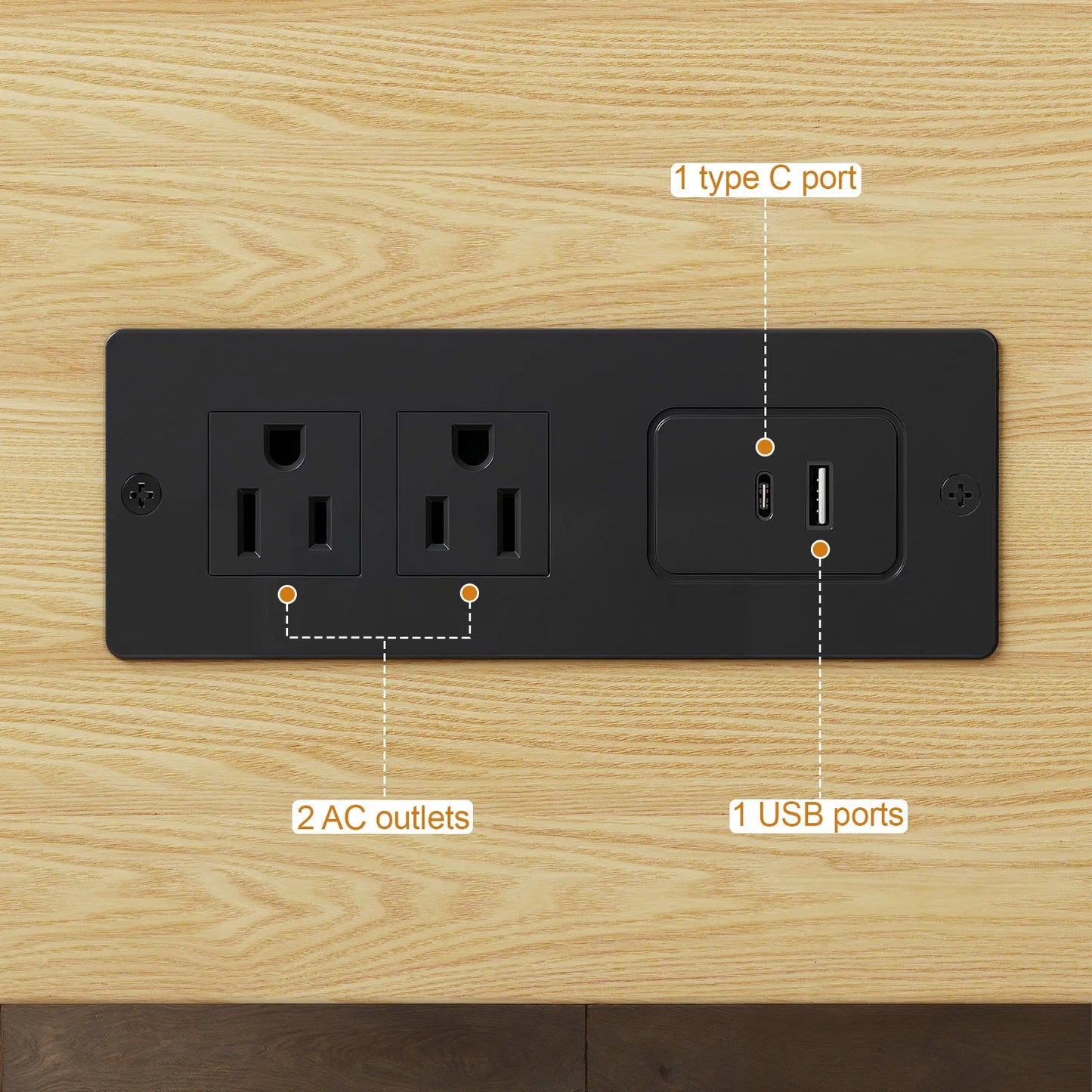 69" TV Stand w/ Power Outlet