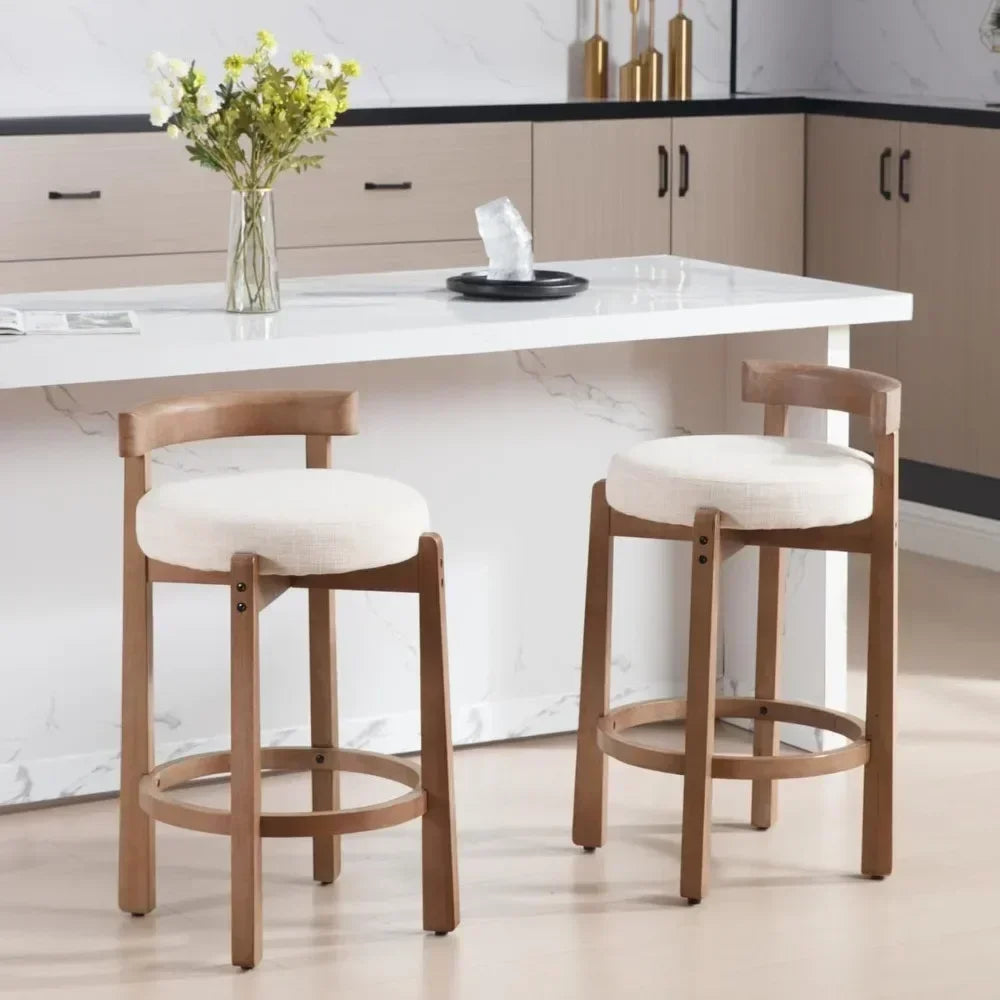 Bar Stools Set  Chairs with Wooden Legs
