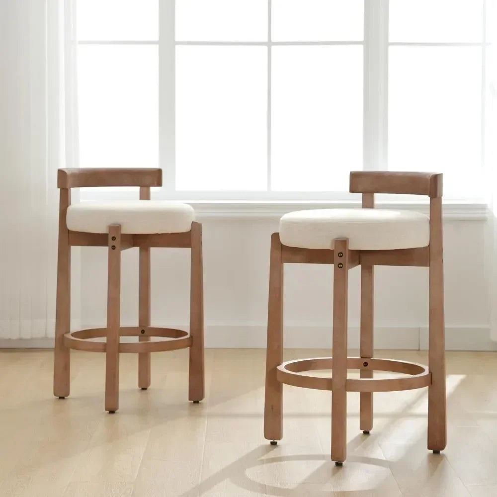 Bar Stools Set  Chairs with Wooden Legs