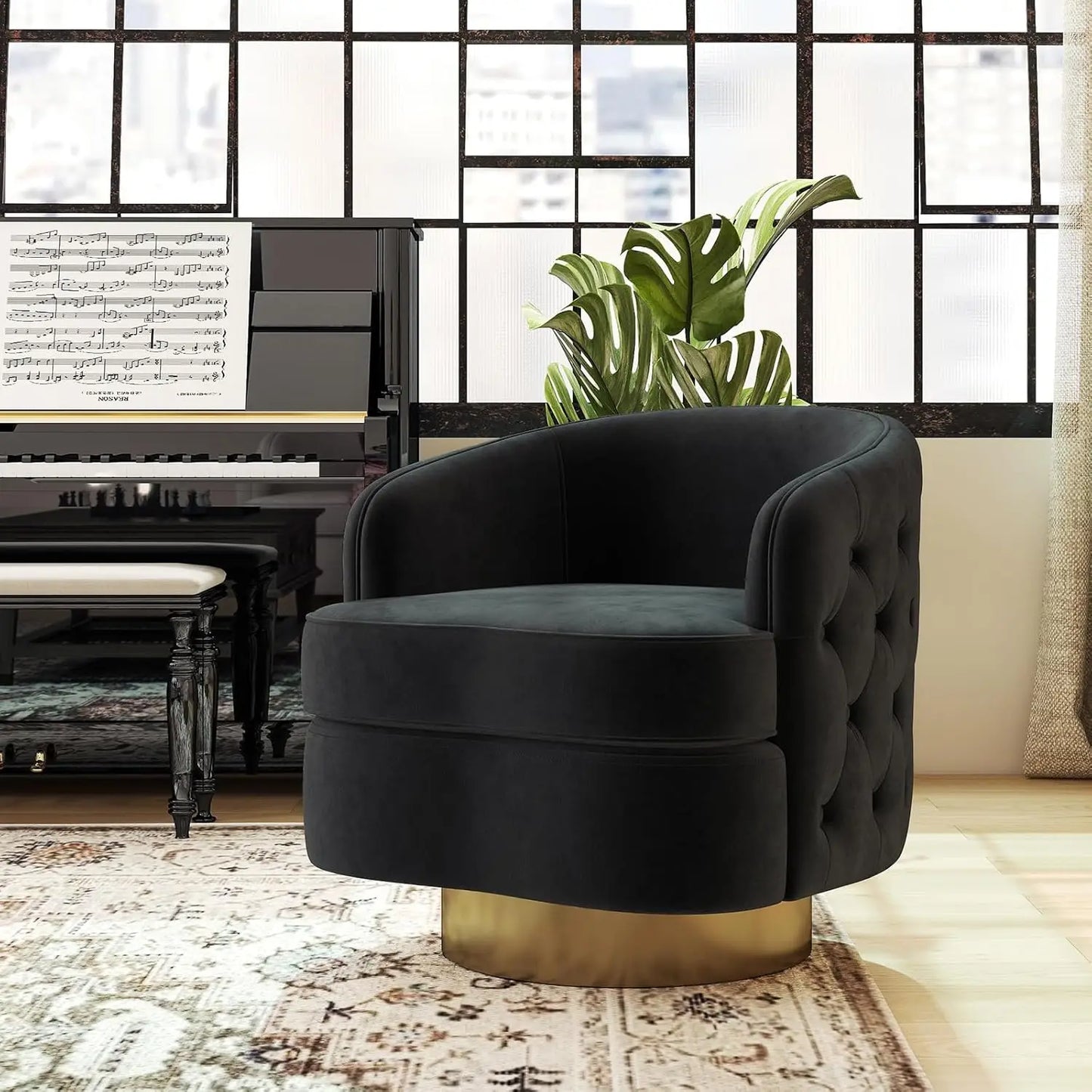 360 Degree Swivel Barrel Accent Chair