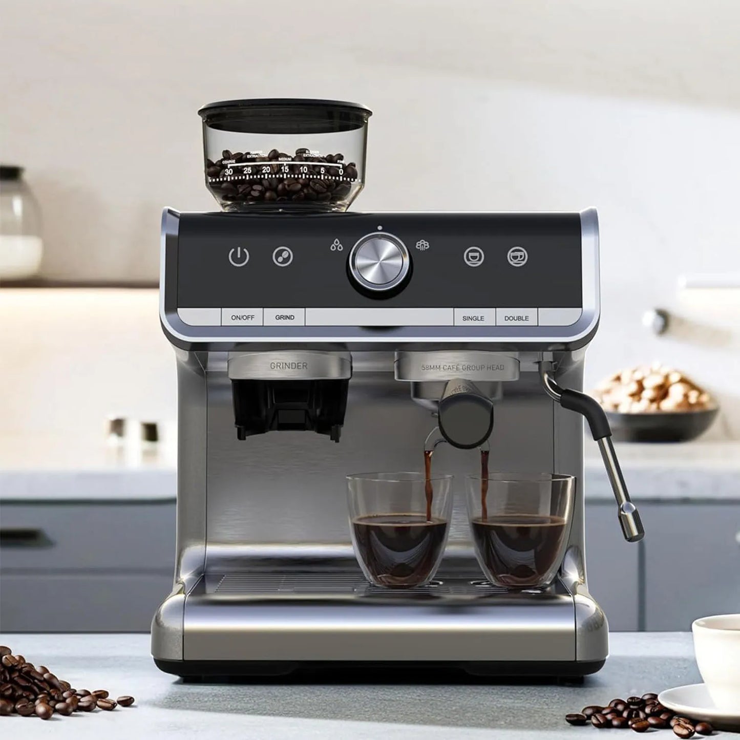 Espresso Coffee Machine  Maker with Grinder  Latte