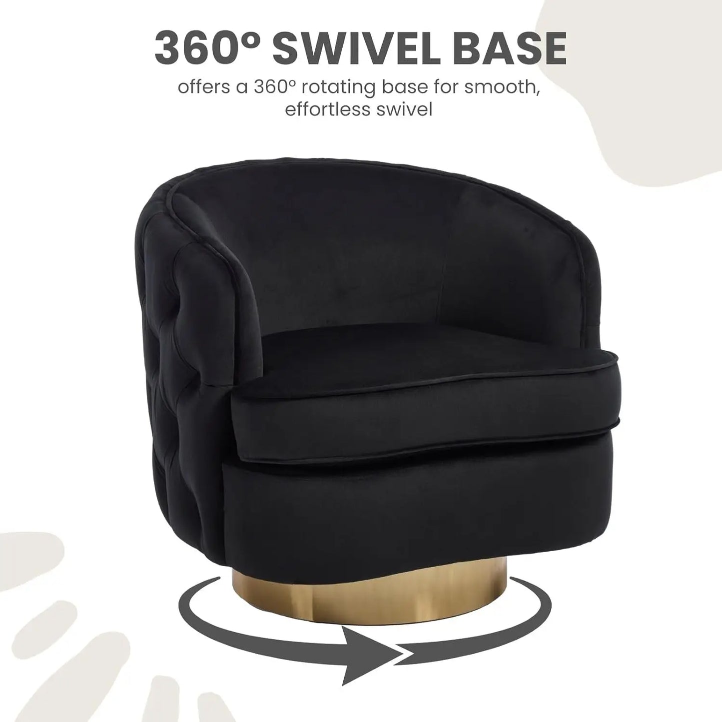 360 Degree Swivel Barrel Accent Chair