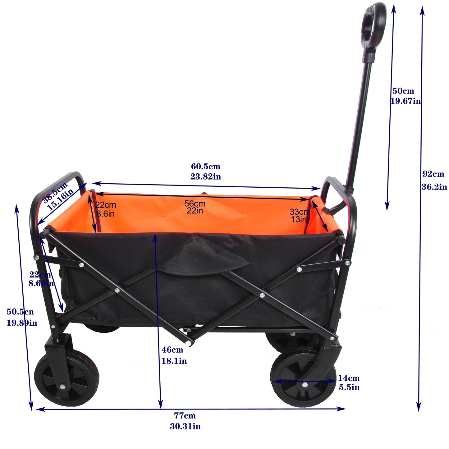 Folding Wagon  Beach Cart Black