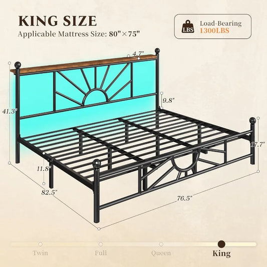 Metal King Bed Frame  King Size Bed