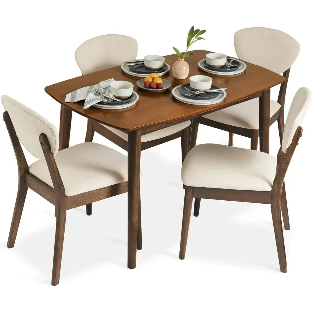 5-Piece Dining Set, Compact Table Chair