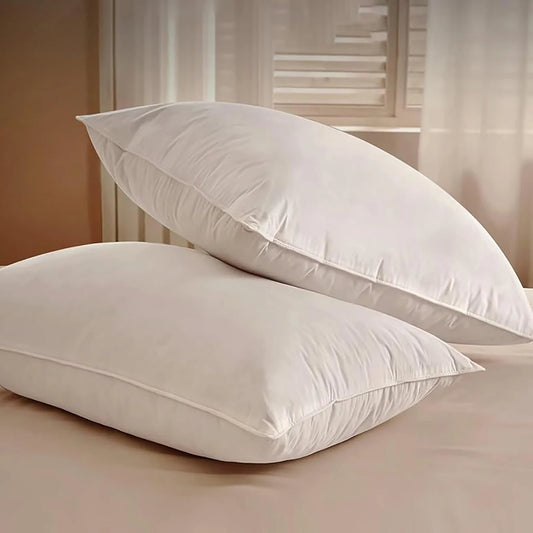 Luxury Goose Feather Pillow Soft, Fluffy Breathable