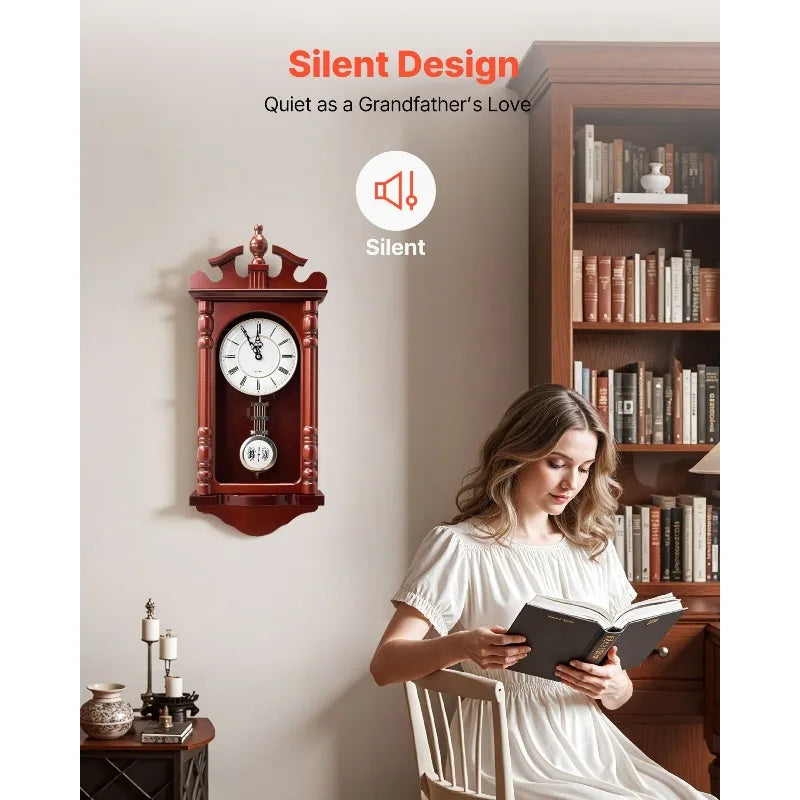 Grandfather Clock Vintage Pendulum Wall Clock Quartz