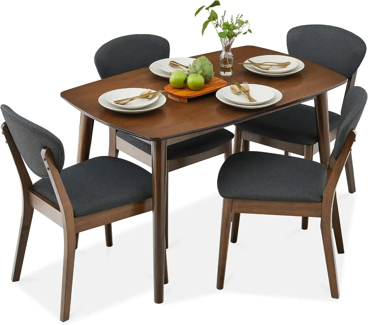 5-Piece Dining Set, Compact Table Chair