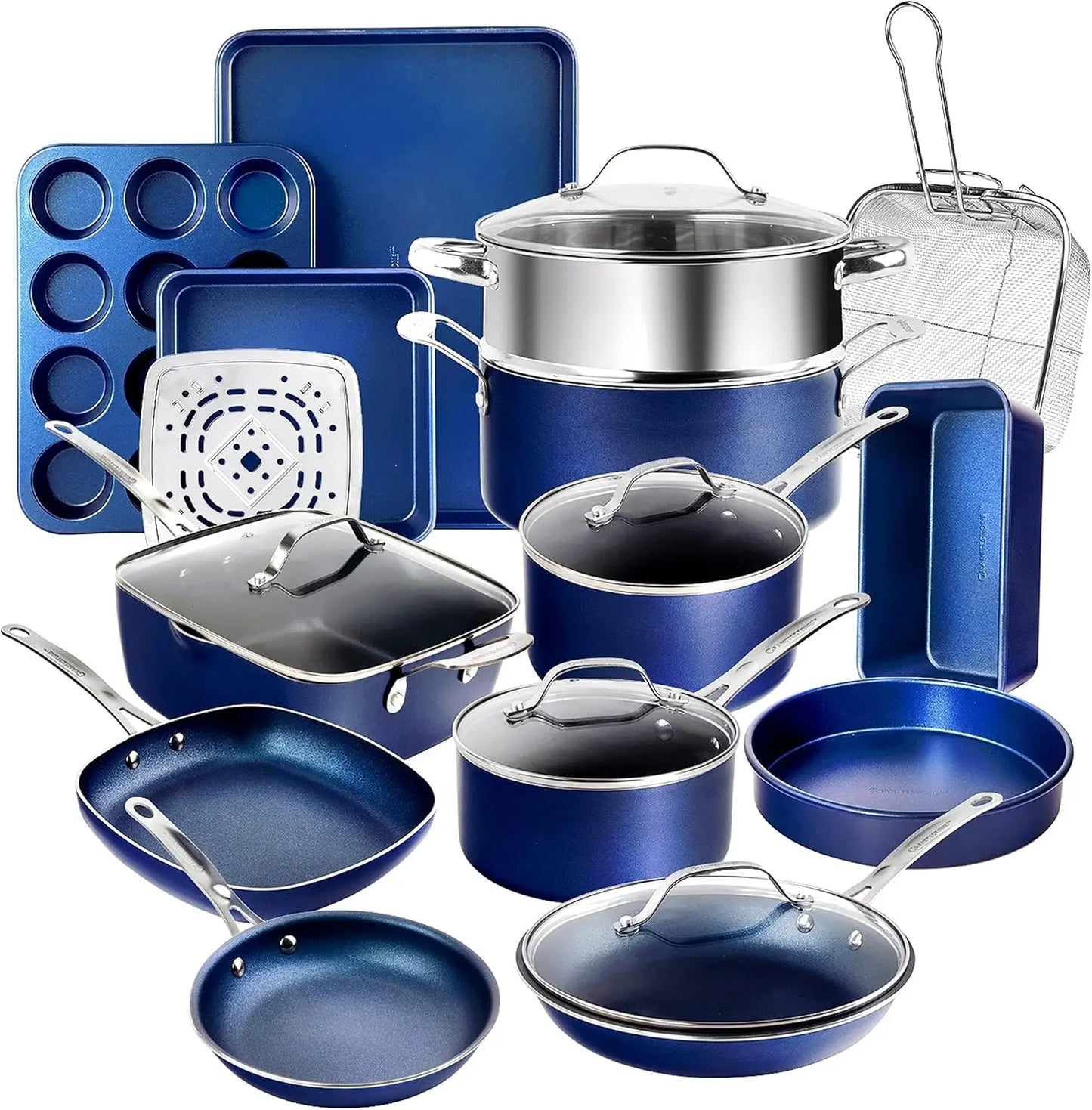 20 Pc Pots and Pans Set Non Stick Cookware