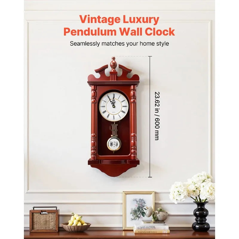 Grandfather Clock Vintage Pendulum Wall Clock Quartz