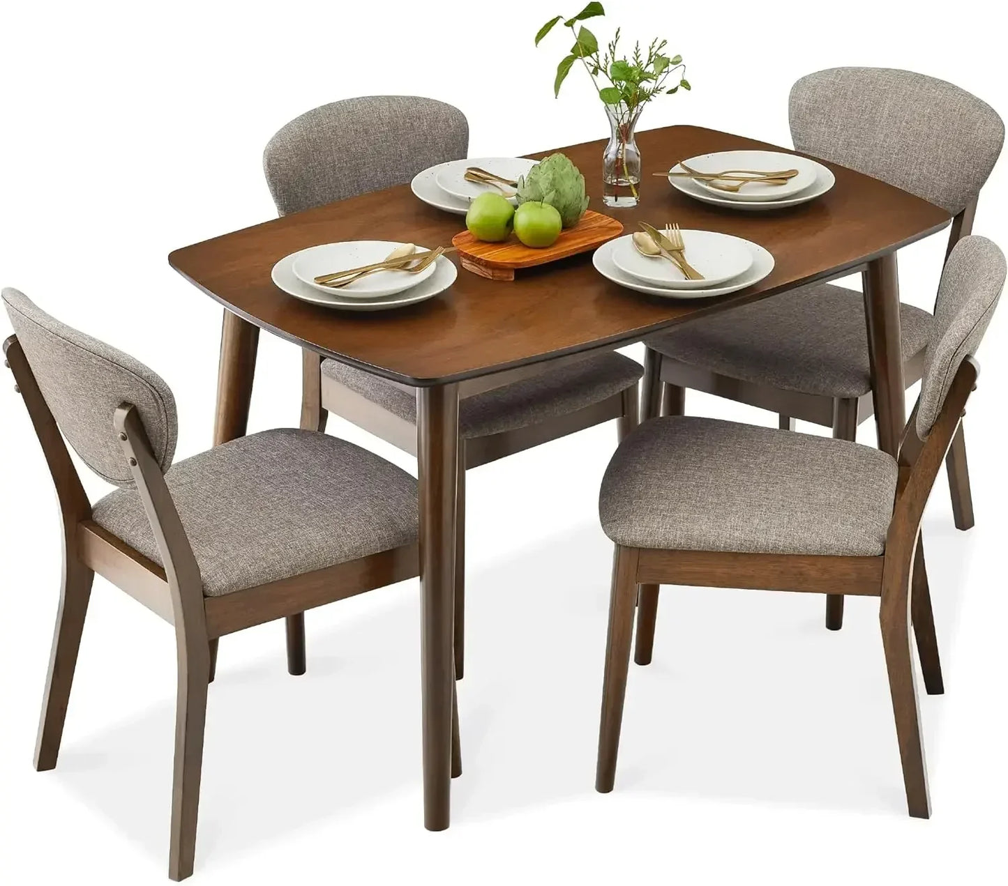 5-Piece Dining Set, Compact Table Chair