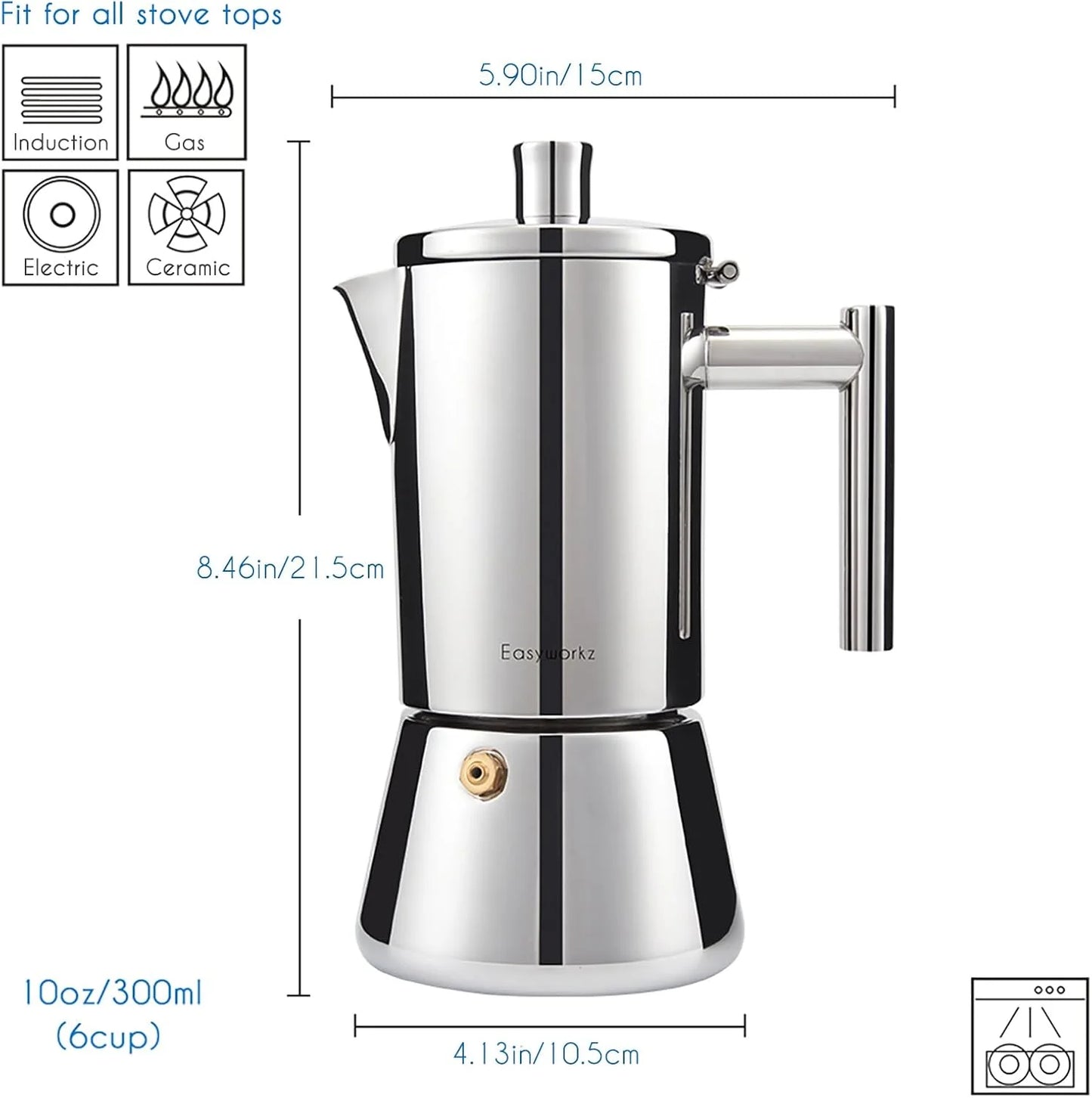 Stovetop Espresso Maker Stainless Steel Italian Coffee Machine