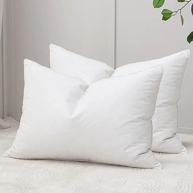 Luxury Goose Feather Pillow Soft, Fluffy Breathable