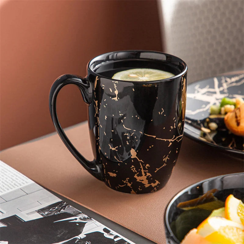 Black Coffee Cups Dinner Ware Set
