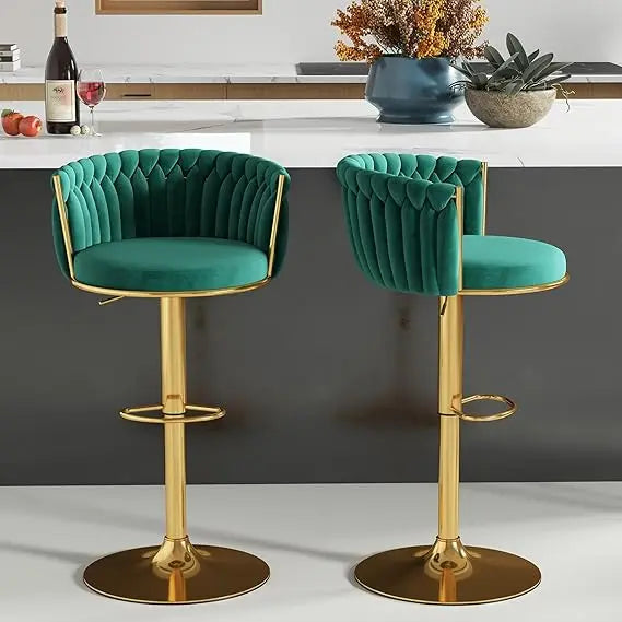 Gold Bar Stool 3 Set with Backrest