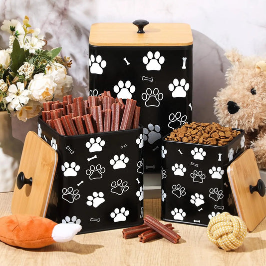 Airtight Dog Food Containers with Bamboo Lids