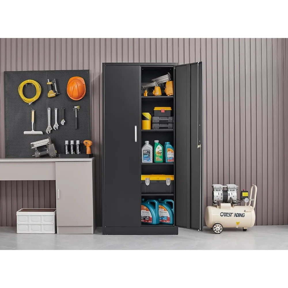 Garage Storage Cabinet with Doors and Shelves,