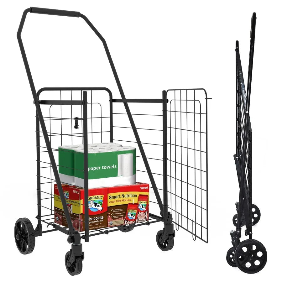 Shopping Cart with open door  Wheels Foldable