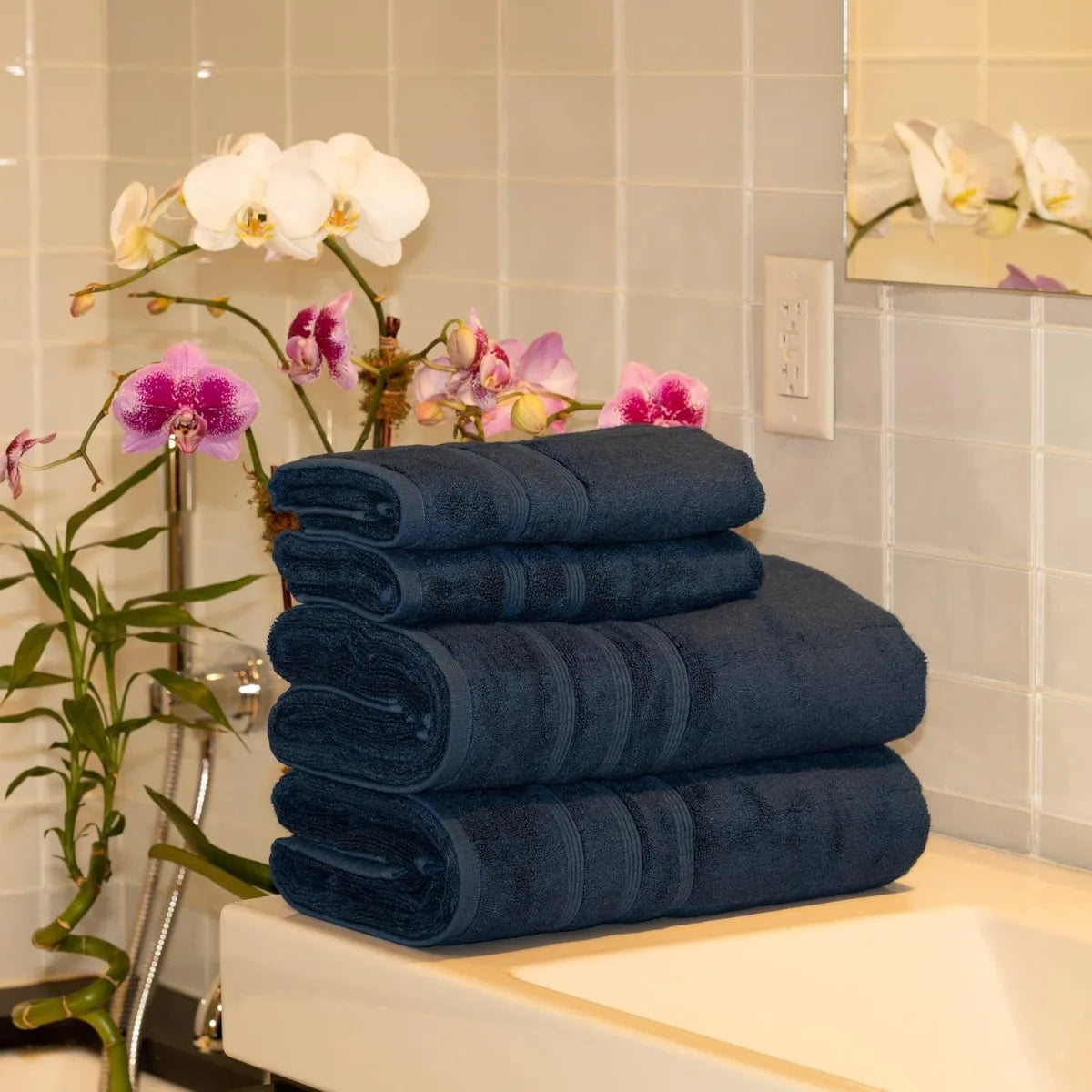 Luxury Turkish Cotton 4 Piece Towel Set